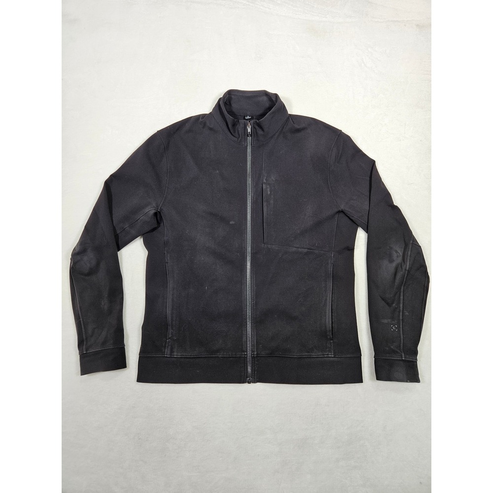 Lululemon Mens Black Full Zip Mock Neck Track Jacket Size M CA35801 RN106259